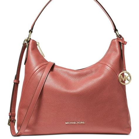 Michael Kors Sunset Peach Leather Camden Crossbody Bag